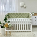 Protectie laterata patut bebe din 4 piese olive (6)